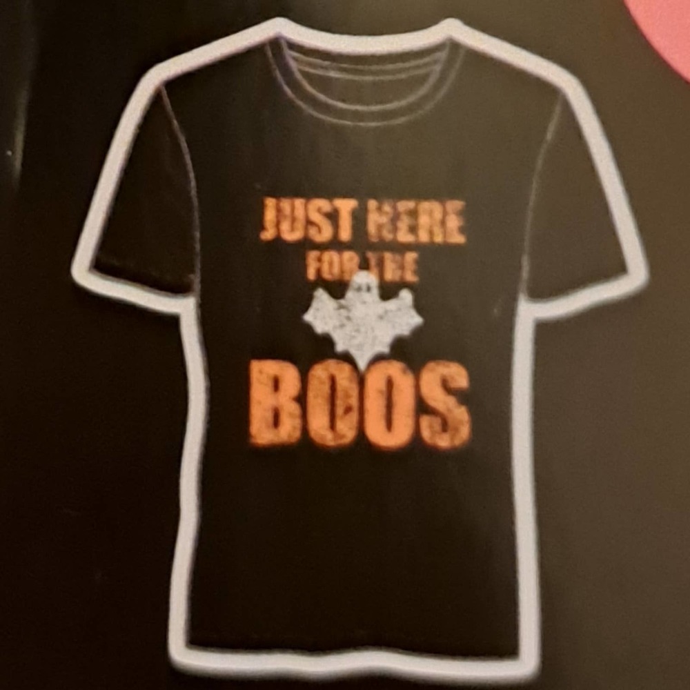 Halloween SALE! NWT- Sz L - Just Here for the Boos T-shirt with Bag